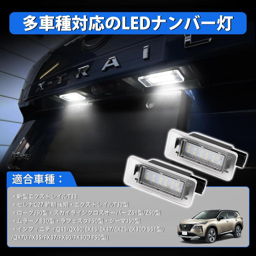 Kotesoto New X-Trail T33 LED License Plate Lamp, Serena C27 LED License Lamp, X-Trail