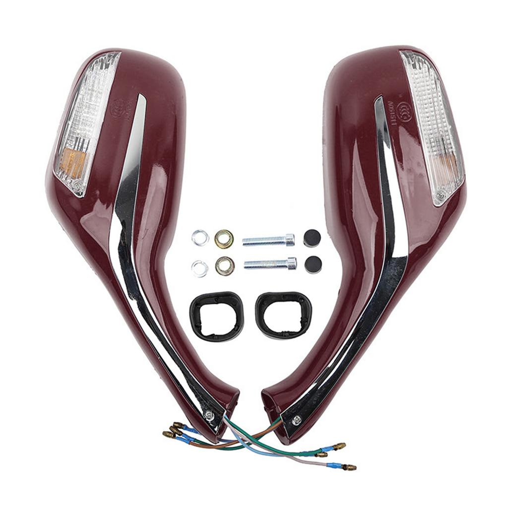 Rearview Mirror Replacement With Turn Signal Light for Motorcycle Electric Bike Modification Side Mirrors with LED Lamp