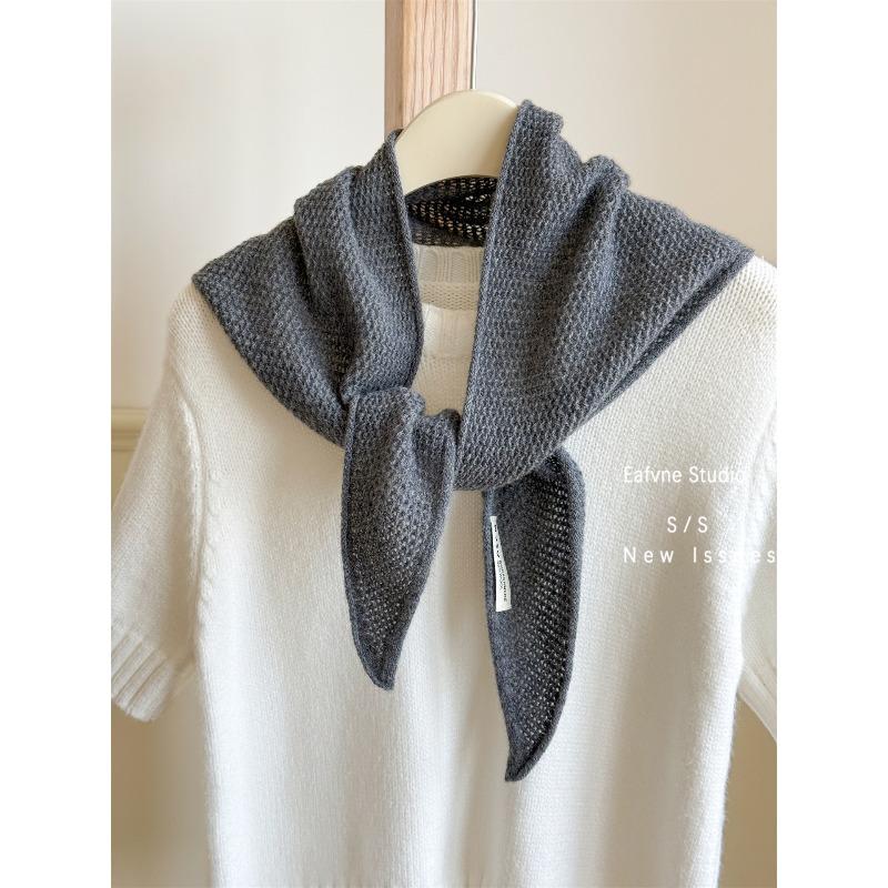 Triangulär scarf nackskydd Australisk kashmirull sjal Dam enkel nackskydd Varm stickad liten scarf