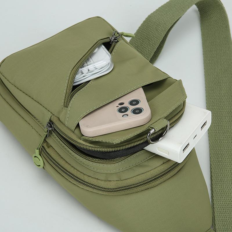 Damen-Brusttasche mit mehreren Reißverschlusstaschen und verstellbarem Riemen