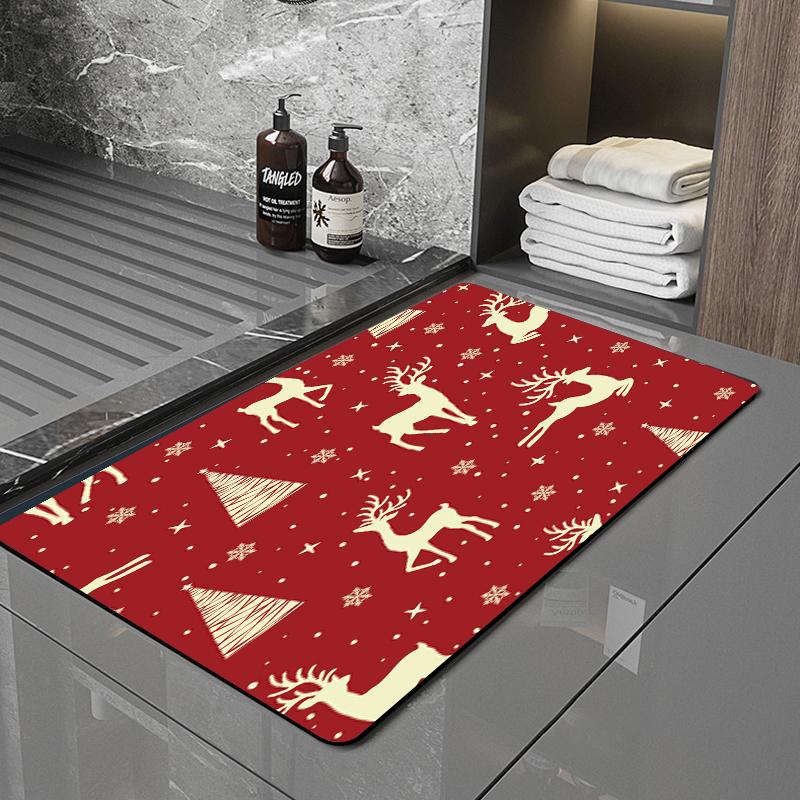 SANFAN Customizable Christmas Multipurpose Floor Mat Doorway Bath Mat Kitchen Mat