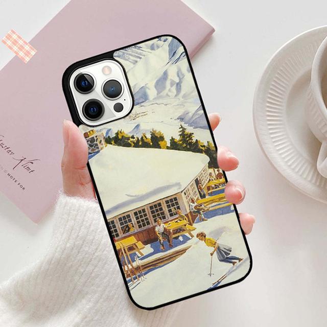 Autumu Skiing Snow Snowboard Ski Phone Case Cover for iPhone 16 15 12 mini 11 13 14 Pro Max SE 2020 Apple 6S 7 8 Plus Coque