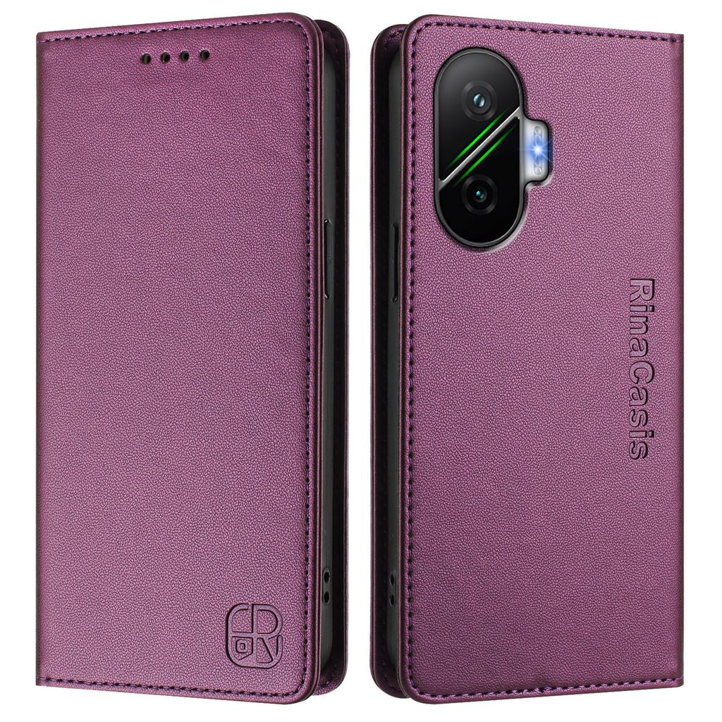For Xiaomi PPoco F7 5G/Redmi Turbo 4 Pro 5G Leather Case RINACASIS RC01 Phone Cover with RFID Blocking Wallet Stand