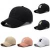 H Letter Embroidery Baseball Cap Outdoors Breathable Sun Protection Peaked Hat