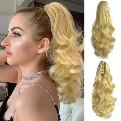 Claw Ponytail Synthetic Long Wavy Curly Ponytail Wig Extension Heat-Resistant Fiber Wig For Women Daily Party Wear