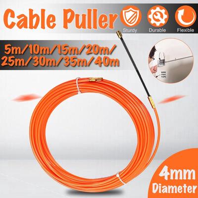 4mm 5 Meter To 40 Meter Guide Device Nylon Electric Cable Push Pullers Duct Snake Rodder Tape Orange Wire