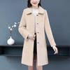 Veste Longue Épaissie d'Hiver en Fourrure d'Agneau Laine Manteau Mères Femmes d'Âge Moyen Tendance Polyester