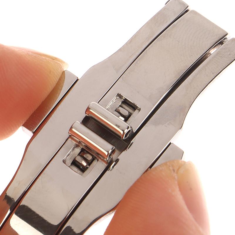 1ks spona s motýlkem z nerezové oceli s leštěným knoflíkem řemínek k hodinkám 15/17/19/21/23/25 mm řemínky k hodinkám spona Příslušenství