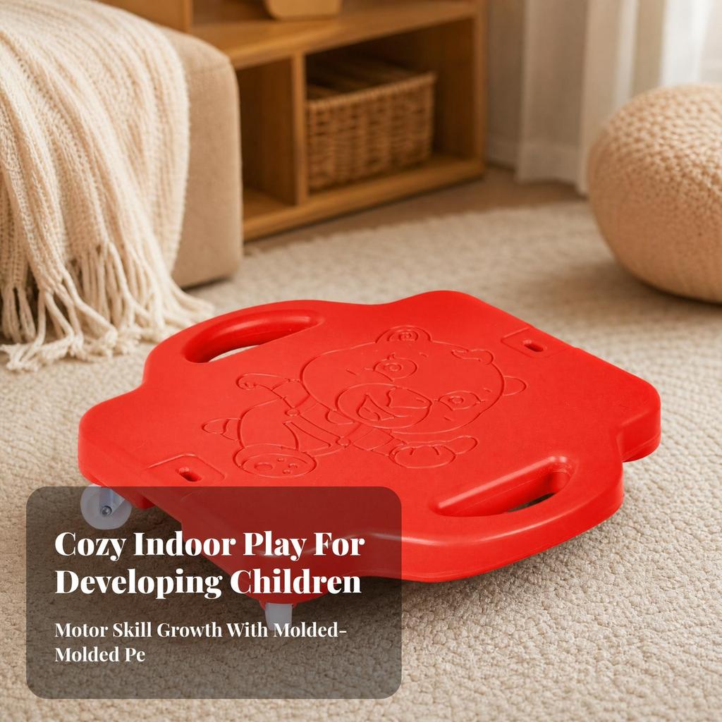 Low-Slung Children's Balance Scooter Sturdy Ride-Along Board with Caster