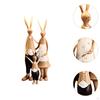 Rabbits Family Figurine Standing Statue Handmade Craft Table Decoration Centerpiece for Living