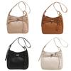 Solid Color Pu Bag Women Lock Closure Inner Zipper Pocket Daily Travel Bags
