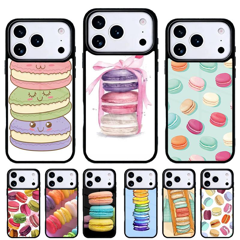 Macarons und Süßigkeiten Handyhülle für iPhone 17 16 15 14 13 Pro Max Rückabdeckung für 12 11 Pro Hülle