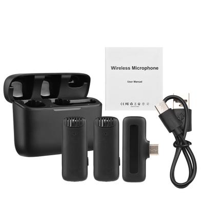 Portable One Trigger Two Wireless Microphone System with 1 Receiver & 2 Clip On Microphone 20M Transmission Range Built