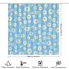 Blue Bath Mat With Yellow Daisies Pattern: Floral Decor Shower Curtain For Bathroom Accessories Decoration Waterproof Fabric Sho