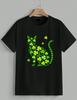 St Patricks Day Cat T-Shirt Shamrock Lucky Clover Graphic Kitty Tee Unisex 2