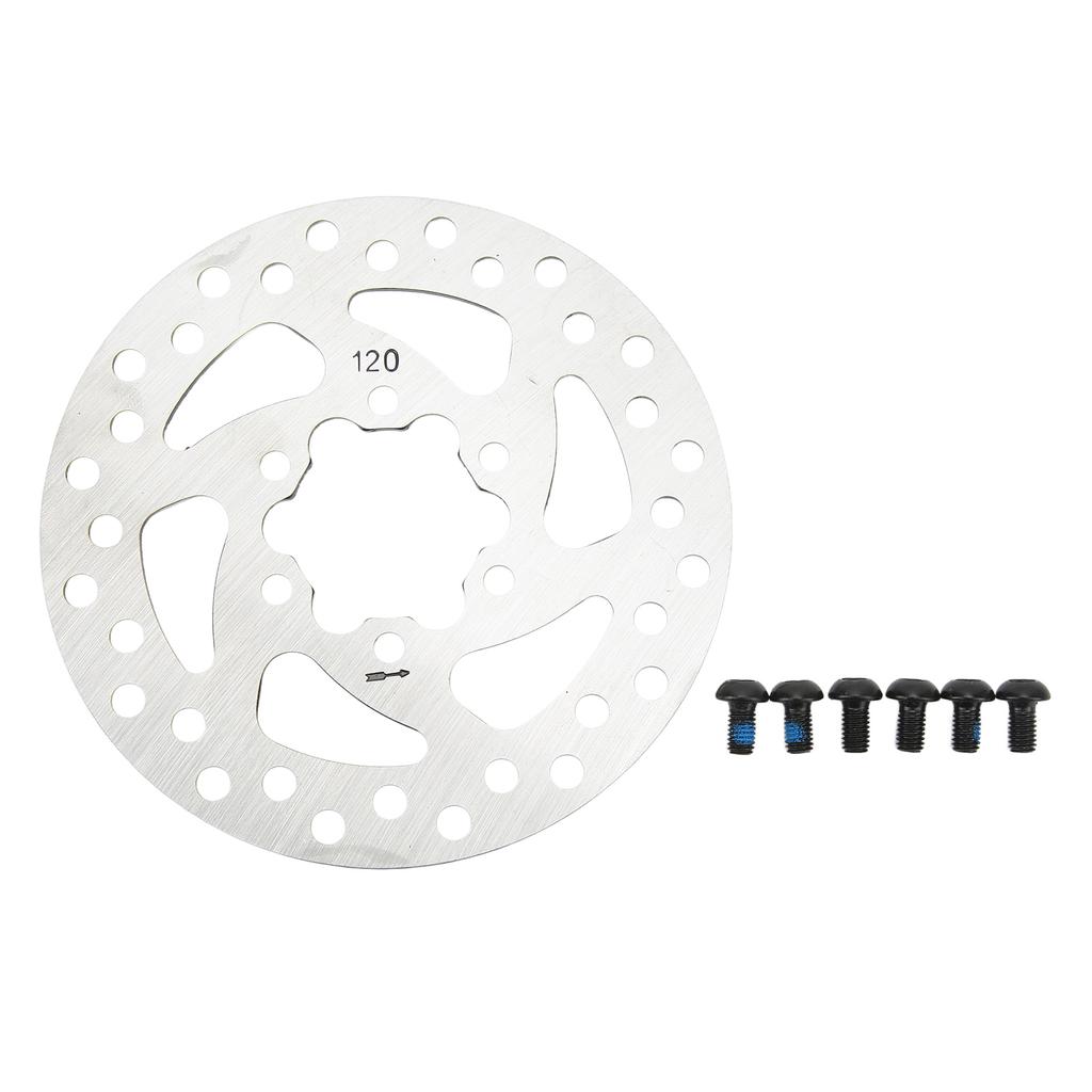 Electric Scooter Disc Brake 6 Holes Stainless Steel with 6 Screws Scooter Disc Brake Rotor for Replacement