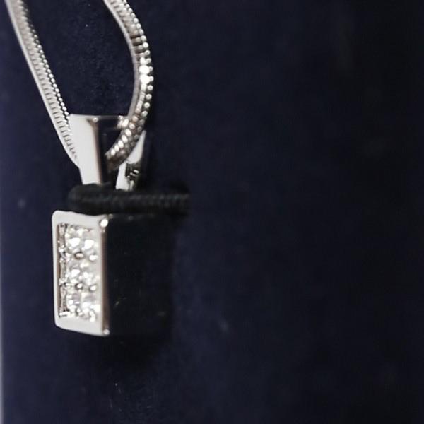 Swarovski Silverx Crystal Unused Item Necklace Rhinestone Square Women Used