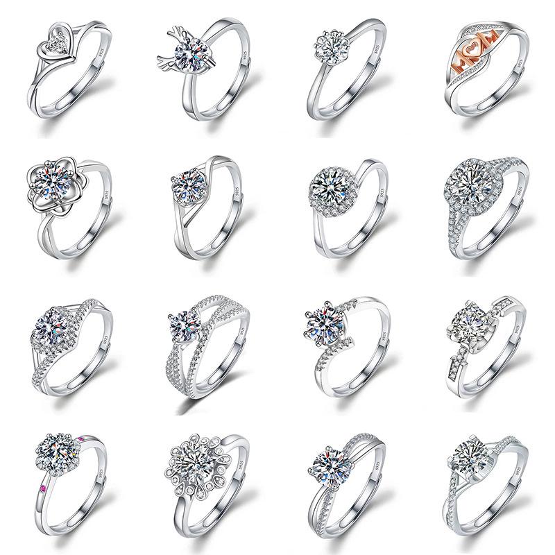 Imitation Diamond Ring For Women Girls Adjustable Opening Finger Ring Senior Exquisite Jewelry Wedding Bride Accessories
