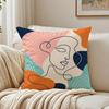 Pretty Boho Abstract Pillow Case Organic Short Plush Cushion Covers Breathable Washable WrinkleResistant