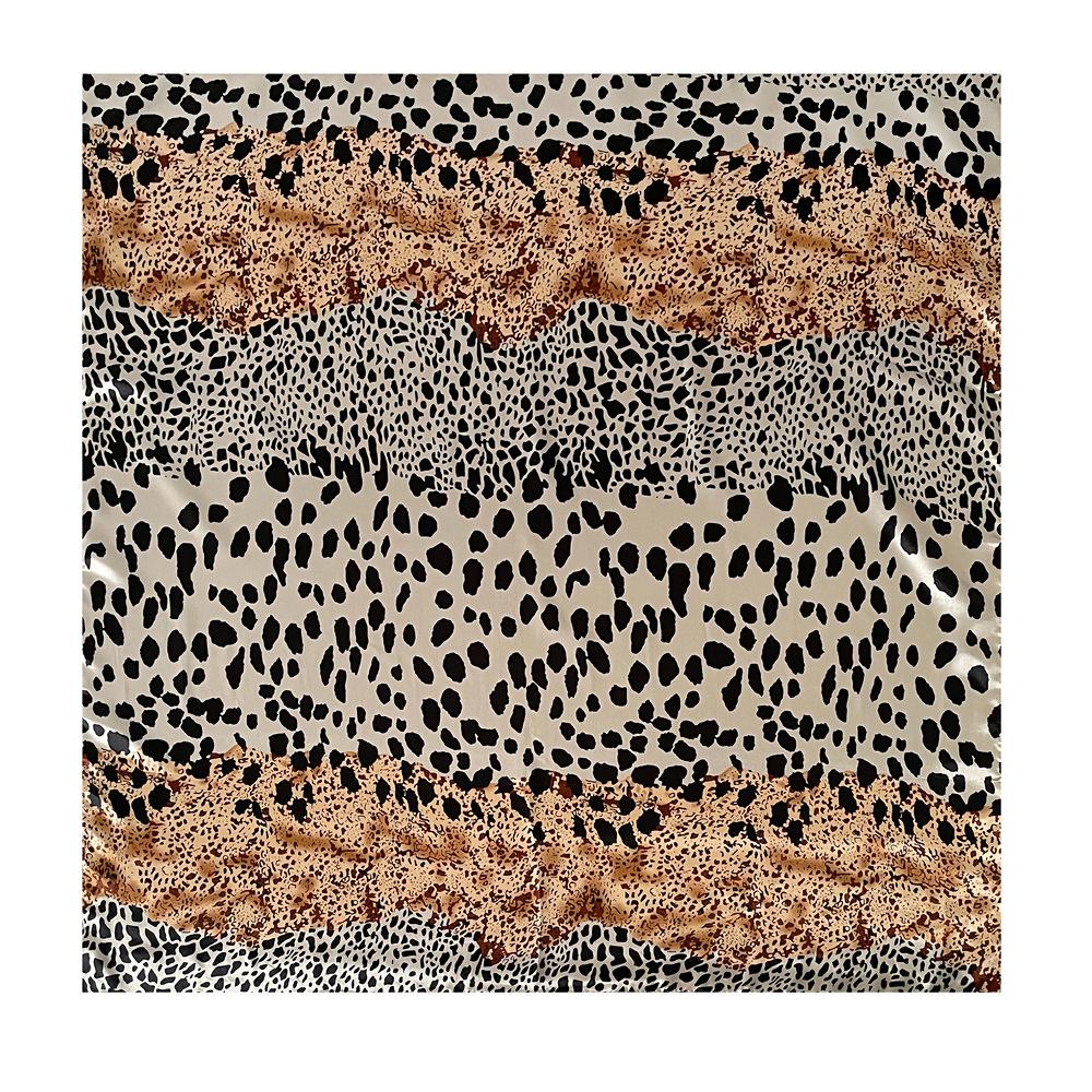 90cm Leopard-Print Silk Scarf/Headscarf – Versatile Women’s Rayon Scarf