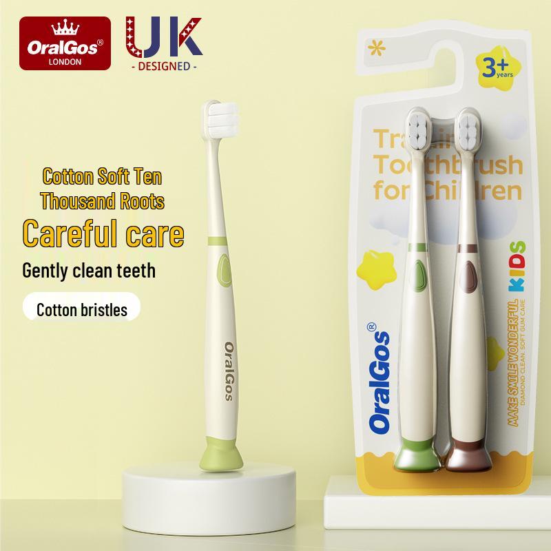 Japanese Cute Dinosaur Toothbrush for Kids, Ages 3-12, Soft Bristles, Gum Protection, Small Long Head