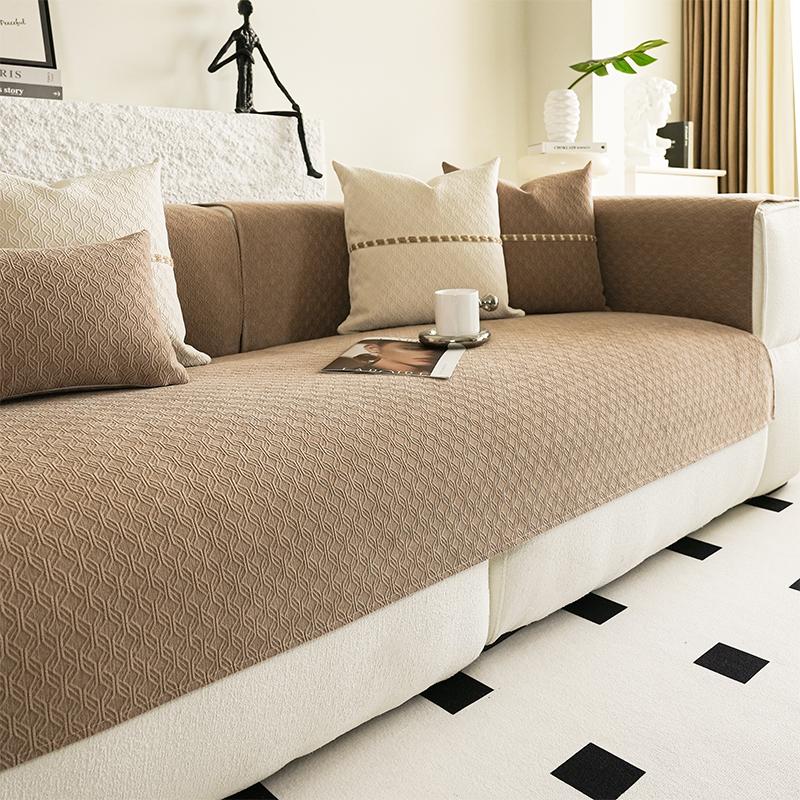 Sofa Cushion, Universal for All Seasons, Non-slip Seat Cushion, Simple Modern Living Room Leather Sofa Cover, Cloth Towel
