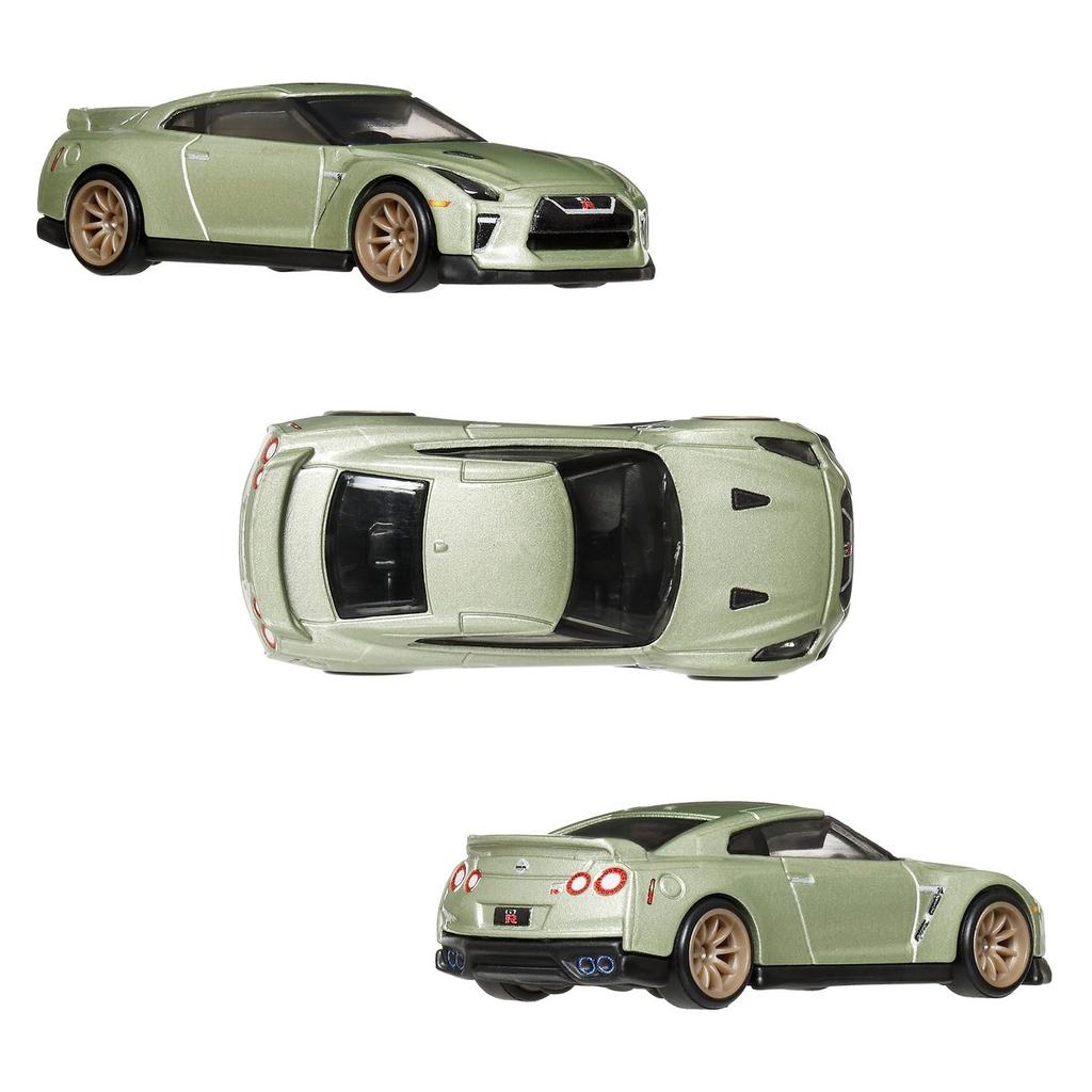 Hot Wheels Premium 2-Pack Nissan GT-R Nismo GT3 & Nissan GT-R (R35) Millennium Jade Diecast Toy Car Set
