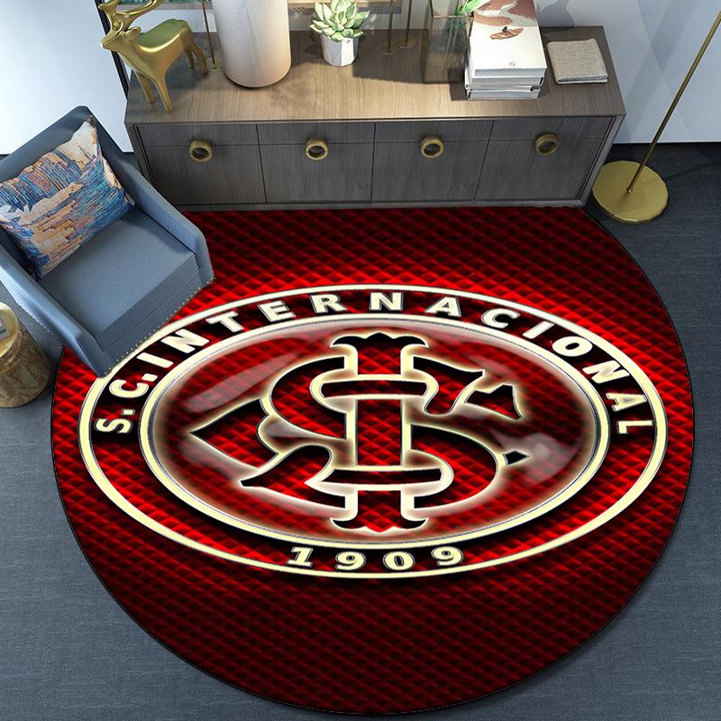 Intercontinental Football Crest Round Rug for Livingroom,Bedroom, Palyroom, Chair Rug, Area rug, Circle Carpet, Large Size Fan Christmas gift