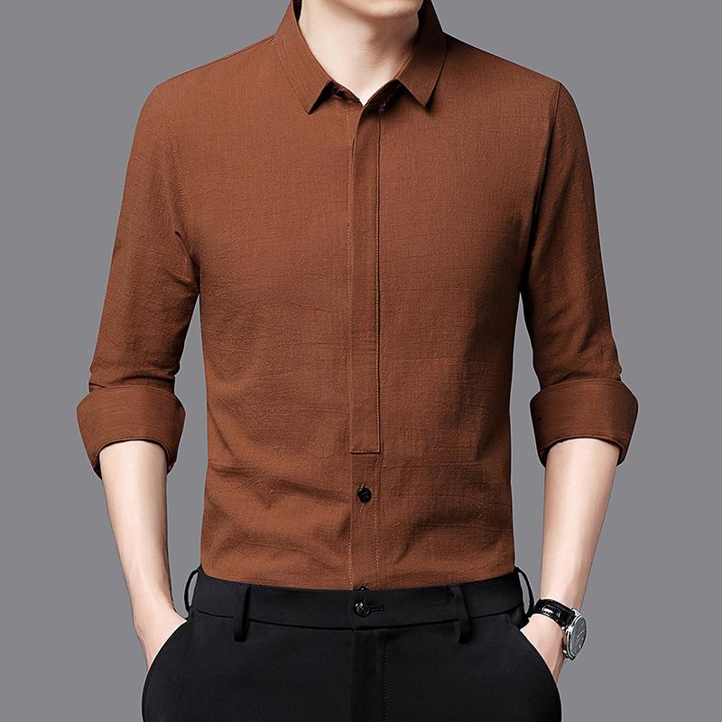 Осенняя новая мужская рубашка с длинными рукавами — фото 6