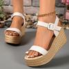 Fashion Summer Chunky Wedges Sandals Women 2025 Plus Size 35-42 Thick Paltform Sandles Woman Ankle Strap High Heels Sandalias Mujer