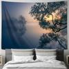 Morning Mist and Lakeside Shadows Hanging Cloth Romantic Natural Landscape Decorative Fabric Tapestry