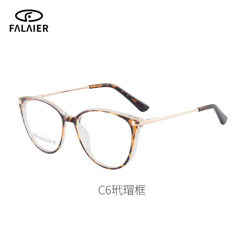 

87135 Оправа для очков, Круглая оправа «кошачий глаз», Оправа для очков с защитой от синего света, В линзы можно установить очки для коррекции близорукости. anti-blue lens