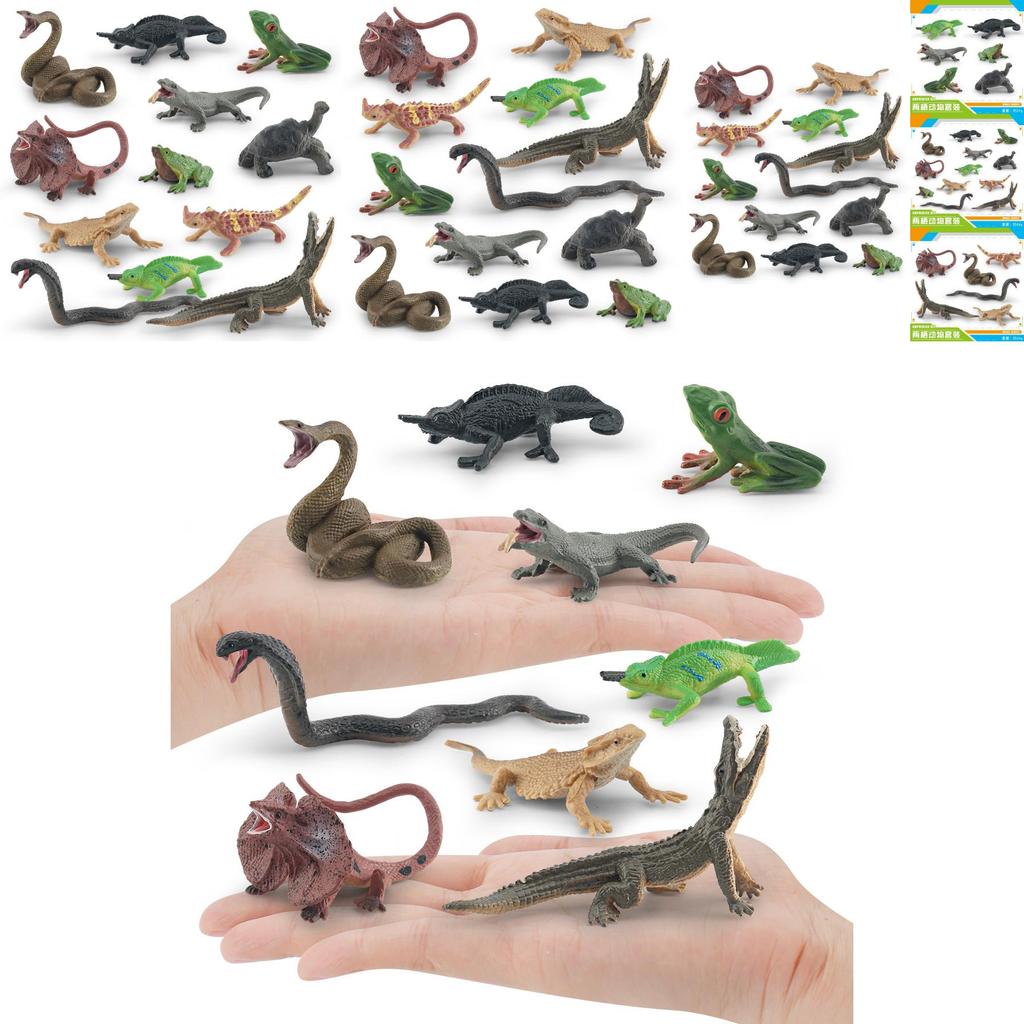 Detailed Pvc Frog Turtle Lizard Snake Chameleon Model Set For Nature Enthusiasts And Collectors