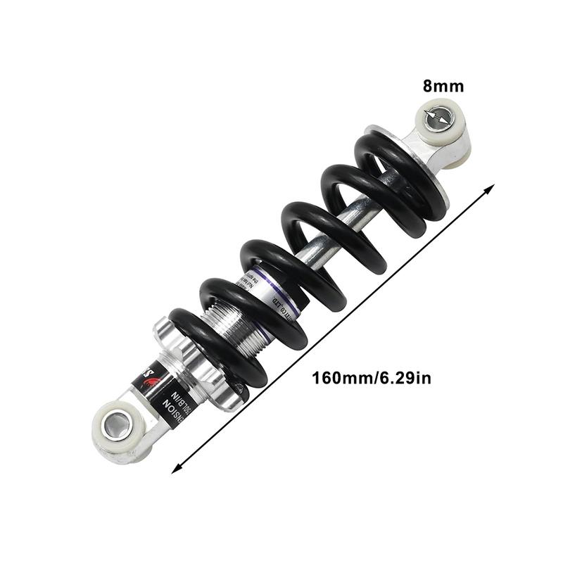 Suspension Rear Shock Absorber 750lb Load 160mm for Mini Pocket Bikes Dirt Bikes ATVs Gas and Electric Scooters Replacement