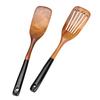 2Pcs/Set Acacia Wood Cooking Utensil Long Handle Spatula+Slotted Spatula Kitchen Tools (BPA Free, No FDA)