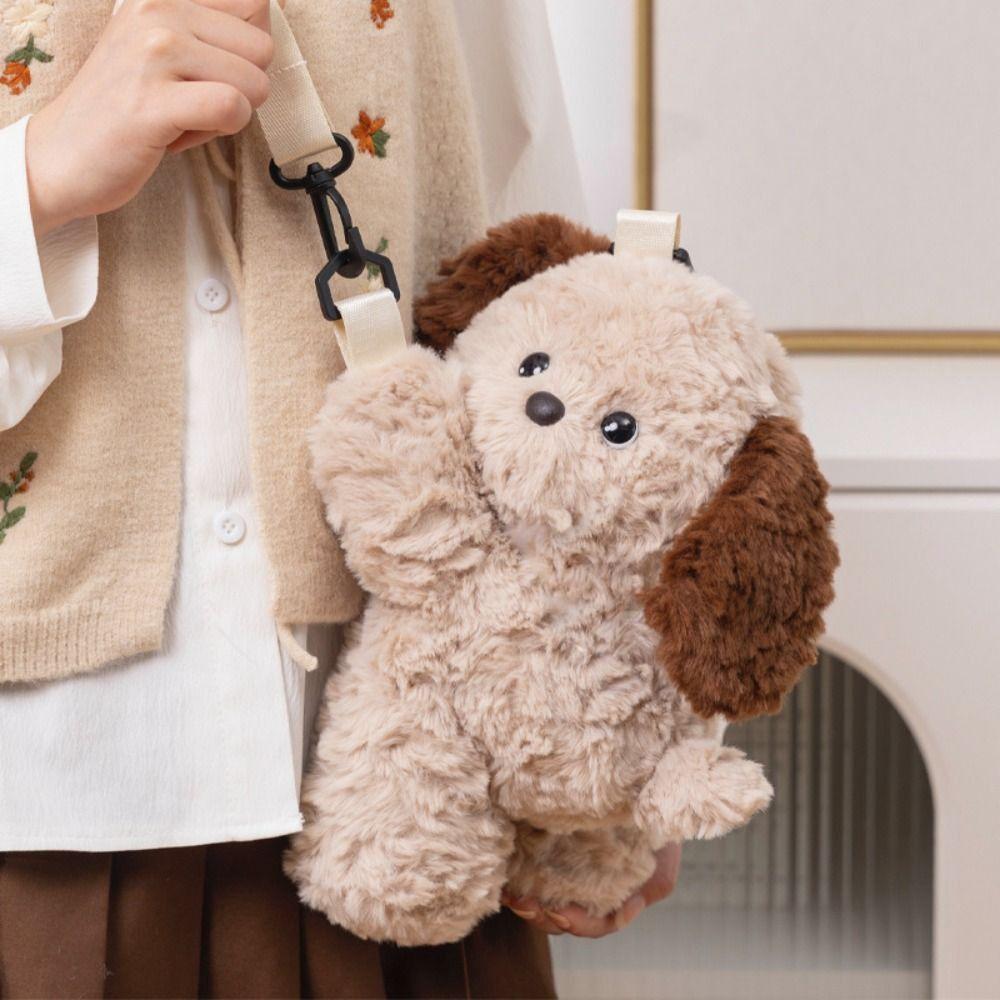 Cartoon Plush Shoulder Bag Doll Animal Backpack Fashion Dog Crossbody Bag  Girl