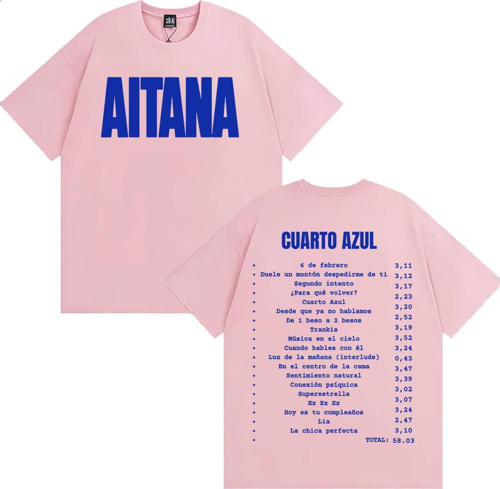 Aitana Cuarto Azul Wdrld Tour 2026 Merch T Shirt Unisex Women Clothing Aesthetic Fashion Tshirts High Quality ONeck Loose Tshirt