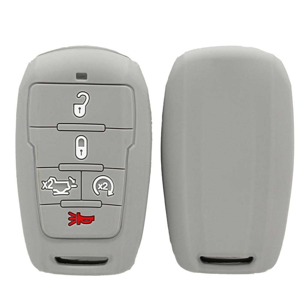 Silicone Key Case For Ram 1500 Dt / Trx / 2500 3500 Hd -, Soft Rubber Key Fob Cover Anti-Drop Protector 4/5/6 Buttons
