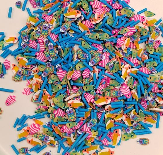 Fish-Shaped Polymer Clay Slices Fish Clay Sprinkles for Resin, Nail Art Fish Polymer Clay, Polymer Clay for DIY Projects 500g/bag