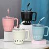 480ml Coffee Cup with Straw Lid Stainless Steel Thermos Mug for Hot Cold Drinks Water Tea Milk Office Outdoor Portable Bottle