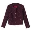 Chaqueta Corta de Alto Gama Ligeramente Perfumada para Mujer Invierno Nuevo Estilo Cárdigan Lentejuelas Cálido Top de Manga Larga
