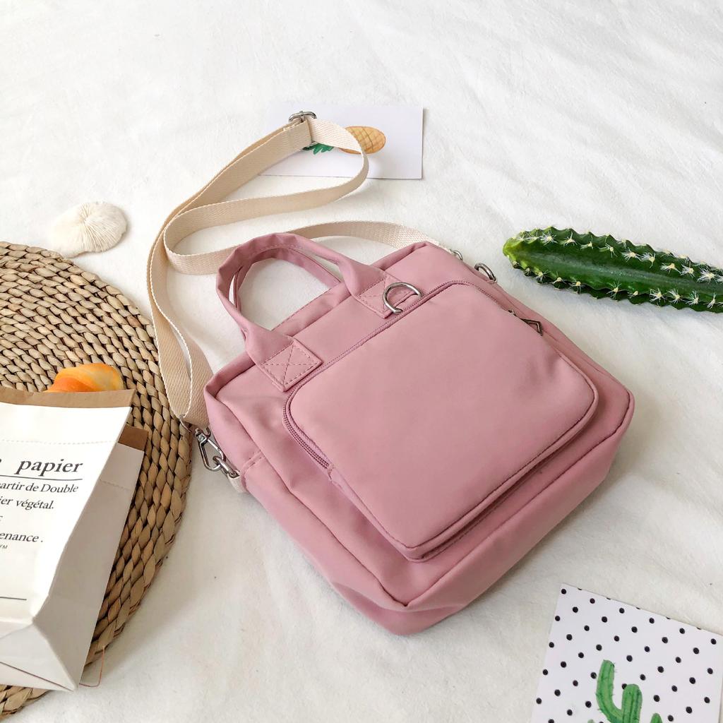 New Canvas Ita Bag Simple All Match Candy Color See Through Crossbody Bags Sweet Cute JK Uniform Shoulder Bags Teenage Girls