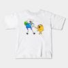 Boys Girls Soft Cotton Graphic Tees Finn And Jake Fist Bump Adventure Time T-shirt Breathable Daily School Wear Kids T-Shirts