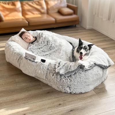 Plüsch-Rundbett für Hunde - Winter-Warmes Nest & Matratze