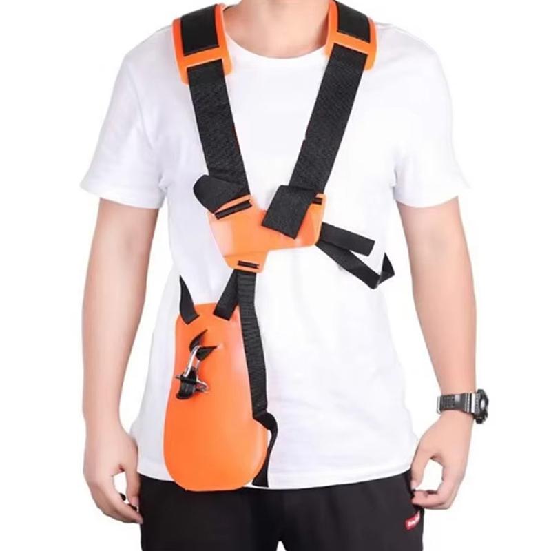 Brush Cutter Strap Trimmer Shoulder Strap Lawn Mower Harness Strap Labor Saving W Shape Double Shoulder Nylon Harness Strap