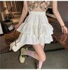 Women's Summer White Tiered Pleated Puffed Umbrella Skirt Petite High-Waisted A-Line Mini SkirtCasual Design-forward Slimming All-match Versatile