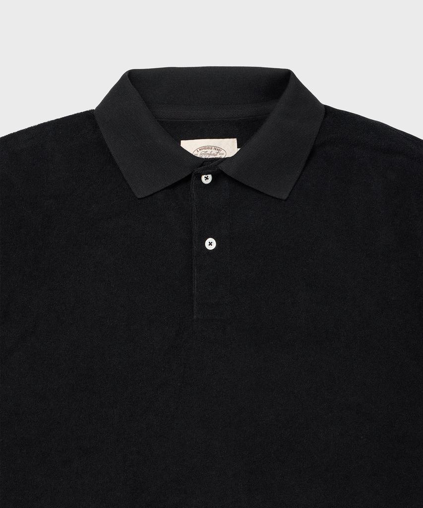 AMFEAST Oversized Big Terry Polo Shirt Black