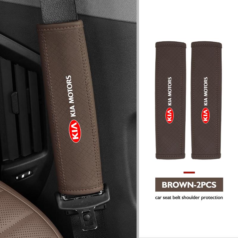 ABF3 Leather Car Safety Belt Cover Protector Pads Accessories For KIA Ceed Sportage Rio K5 K2 Optima Cerato Venga Sedona