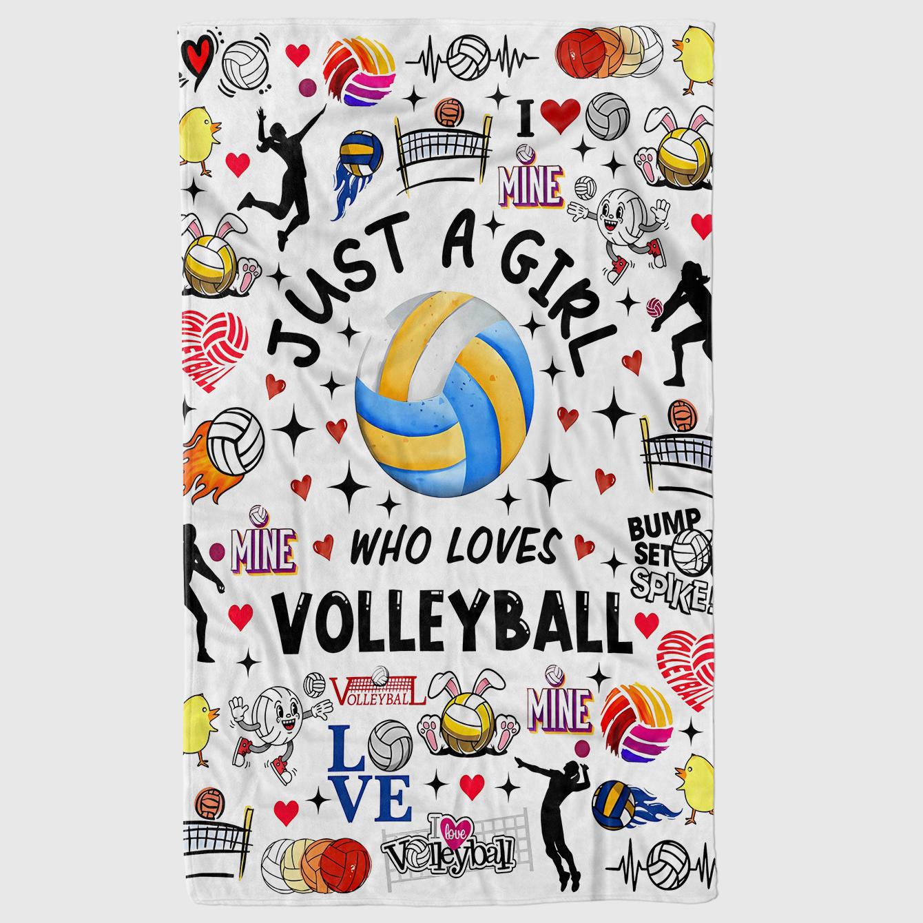 Volleyball Print Flannel Blanket - Soft Plush Gift for Female Volleyball Enthusiasts Sofa Bed Decor 75cmx90cm