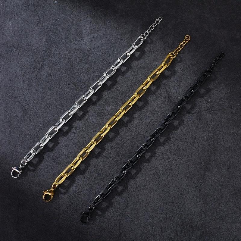 Customizable Stainless Steel Men's Bracelet Personalized Minimalist Light Luxury Sturdy Sleek Trendy Niche Designed Jewelry